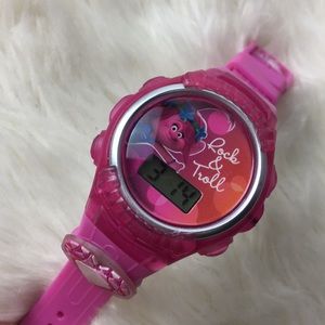 Pink poppy trolls rock & troll kids watch light up